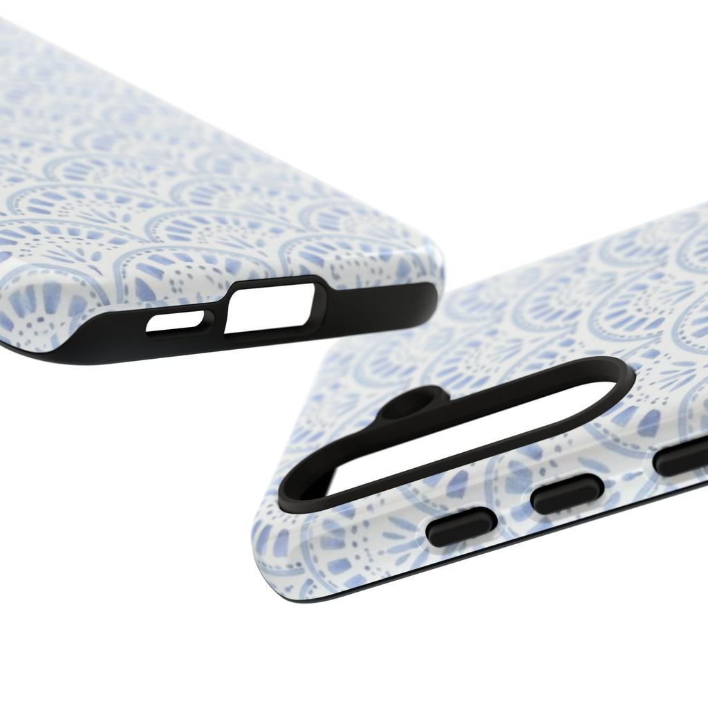 Blue Scallop Pattern Tough Phone Case