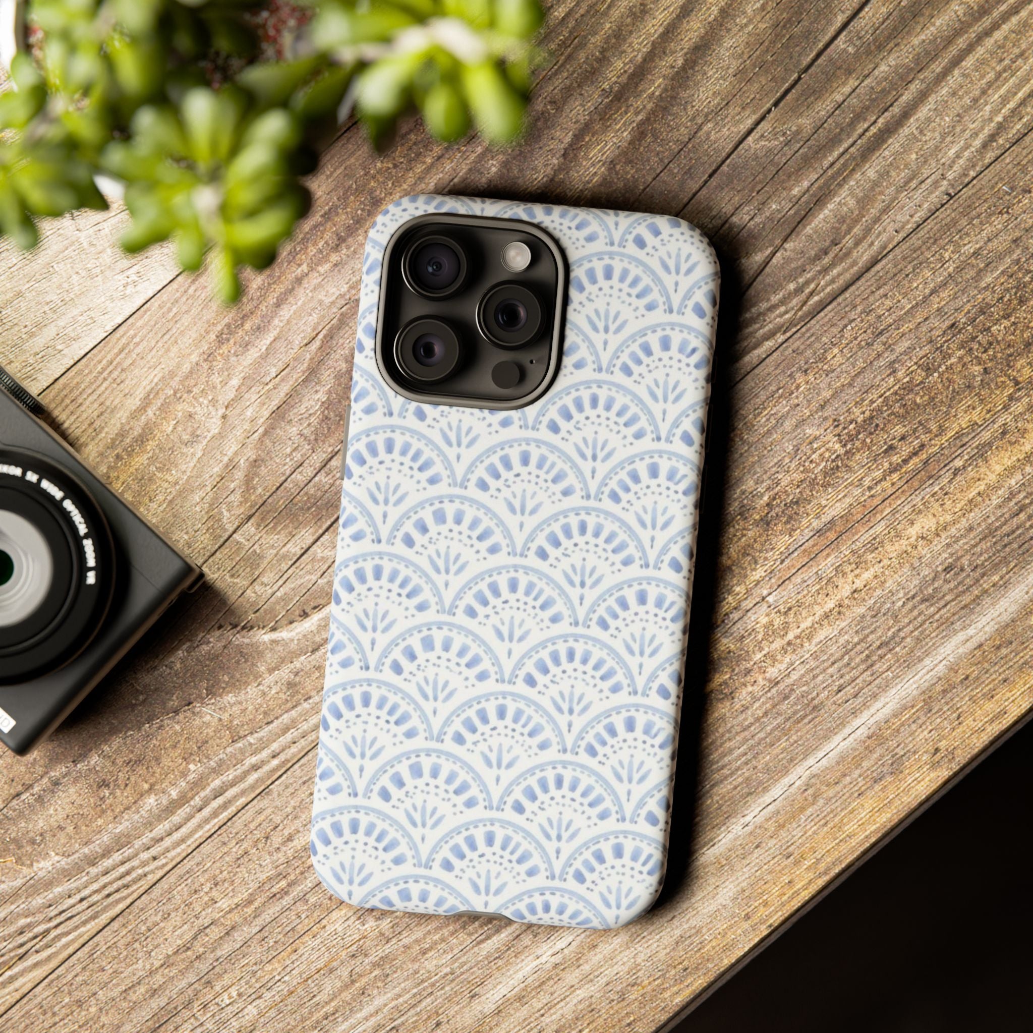 Blue Scallop Pattern Tough Phone Case