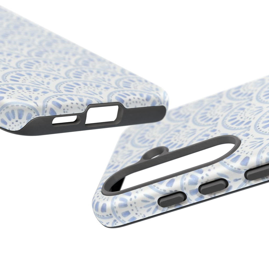 Blue Scallop Pattern Tough Phone Case