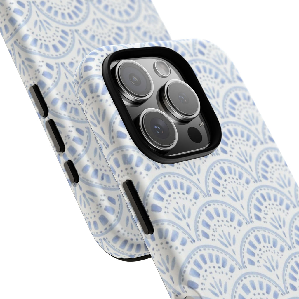 Blue Scallop Pattern Tough Phone Case