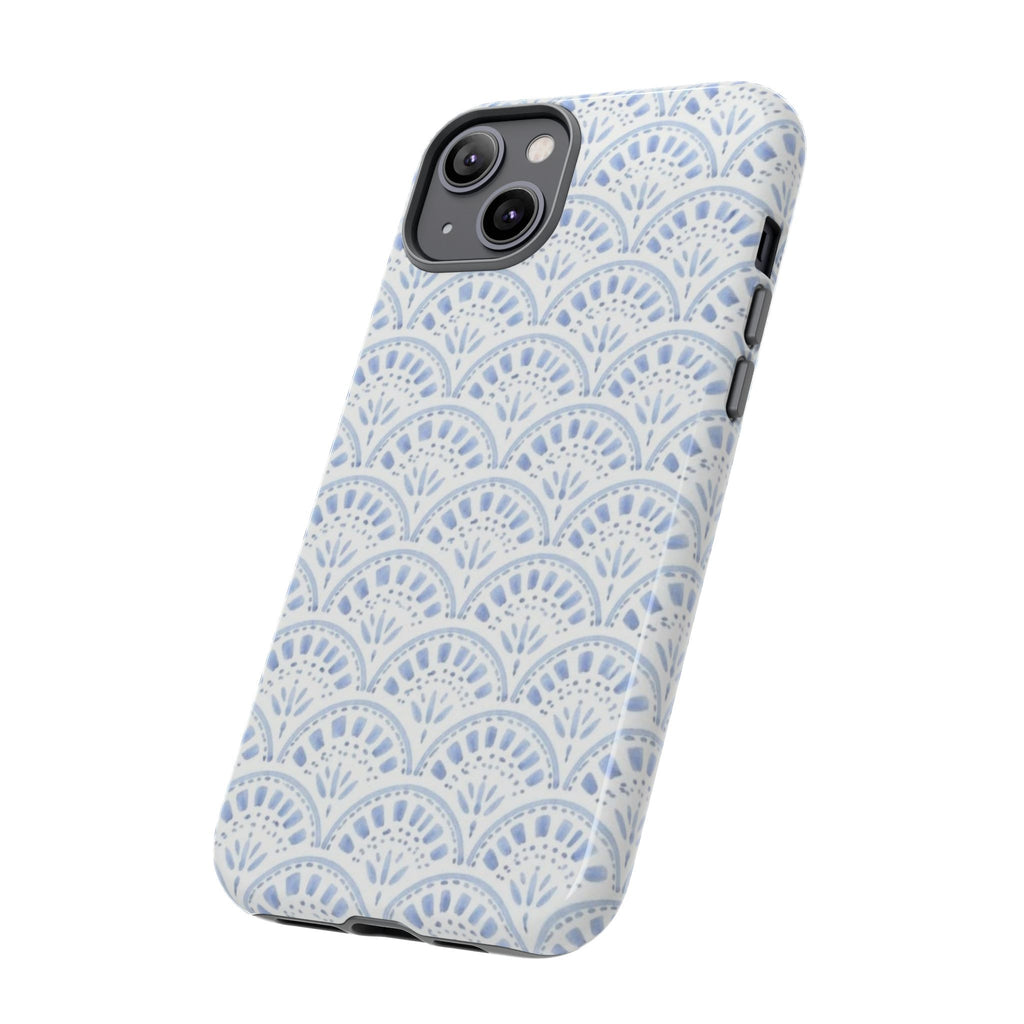 Blue Scallop Pattern Tough Phone Case