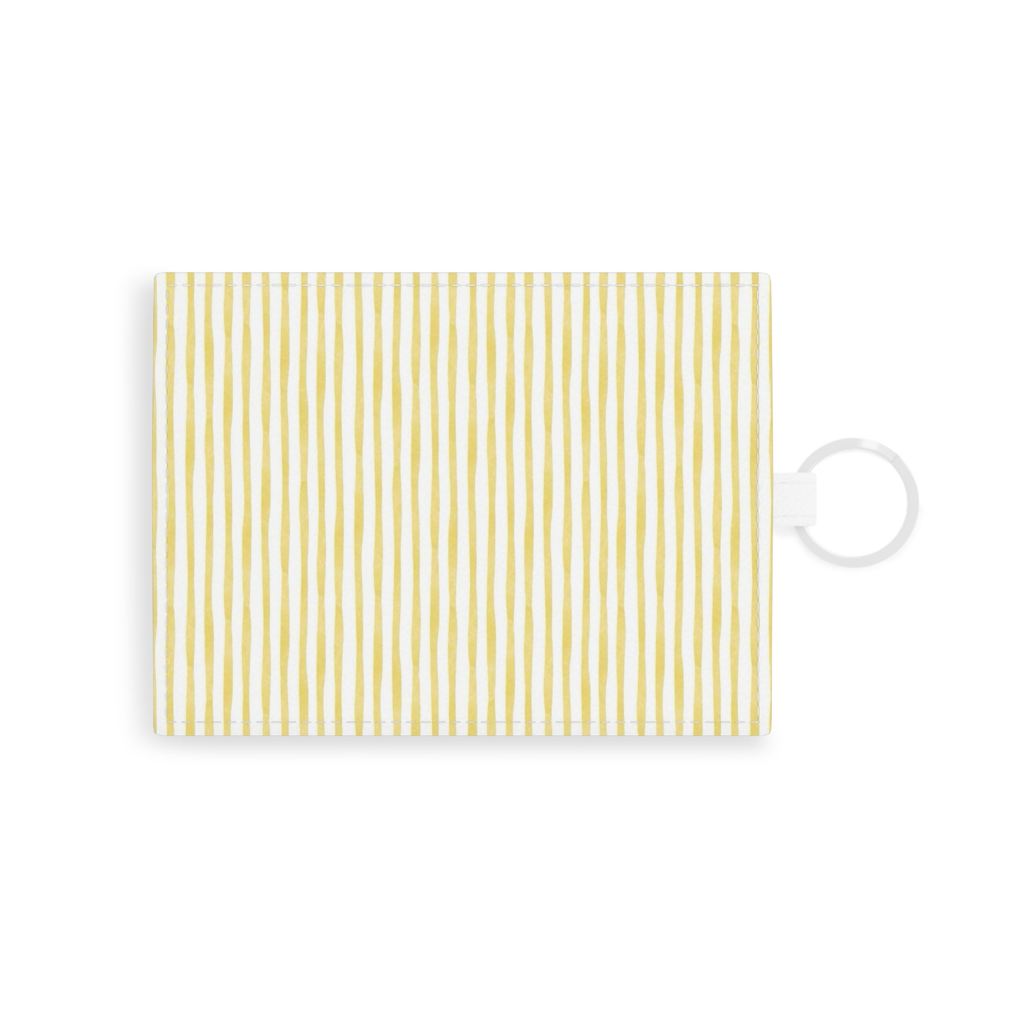 Yellow Stripes Leather Card Holder