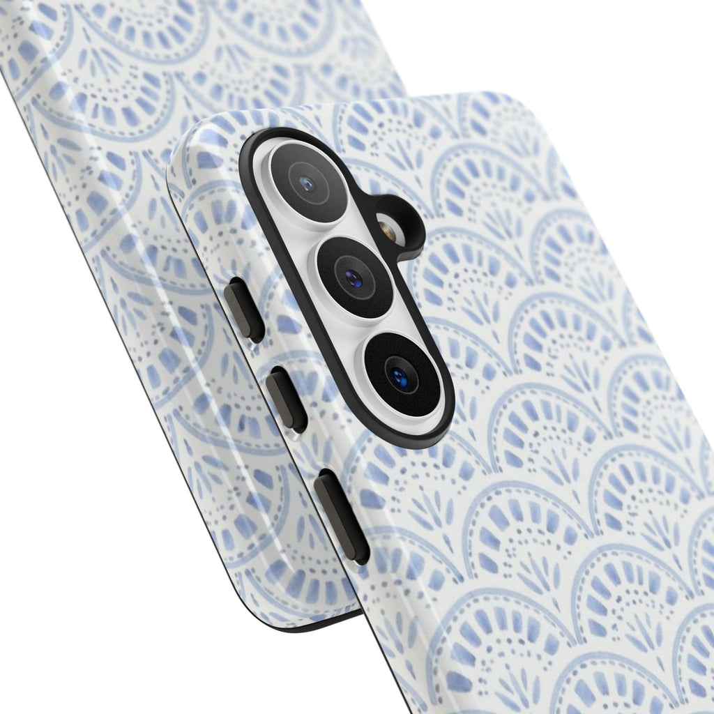 Blue Scallop Pattern Tough Phone Case
