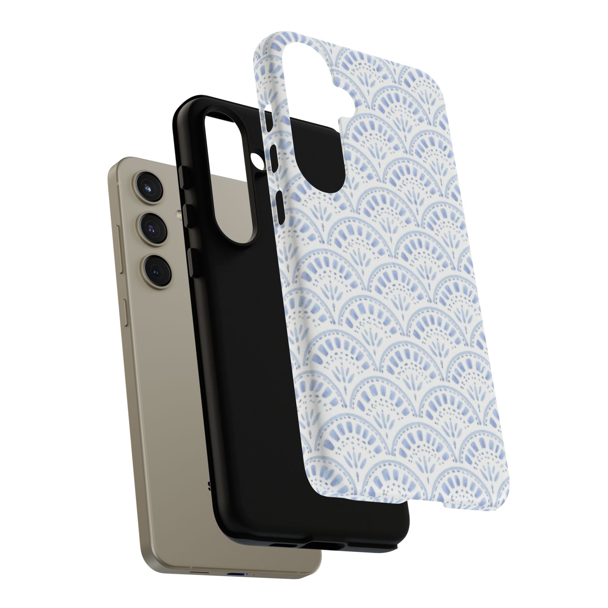 Blue Scallop Pattern Tough Phone Case