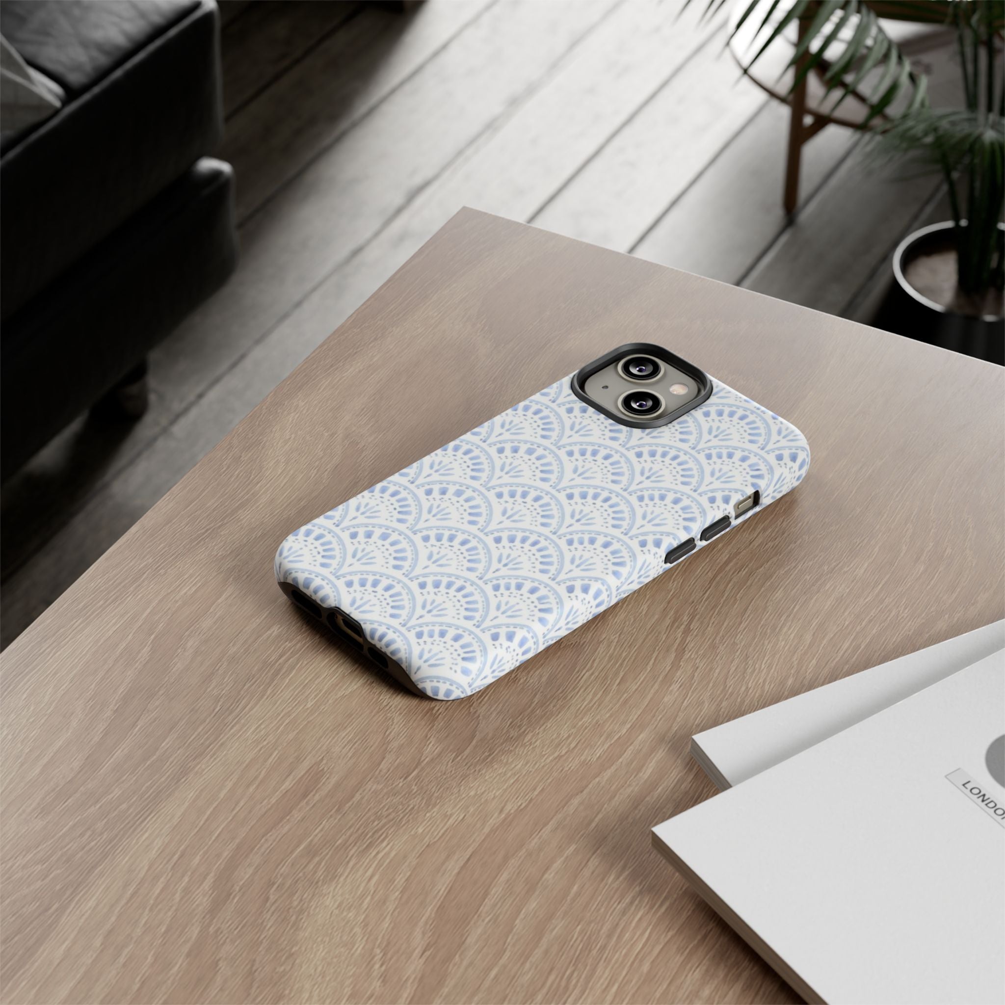 Blue Scallop Pattern Tough Phone Case