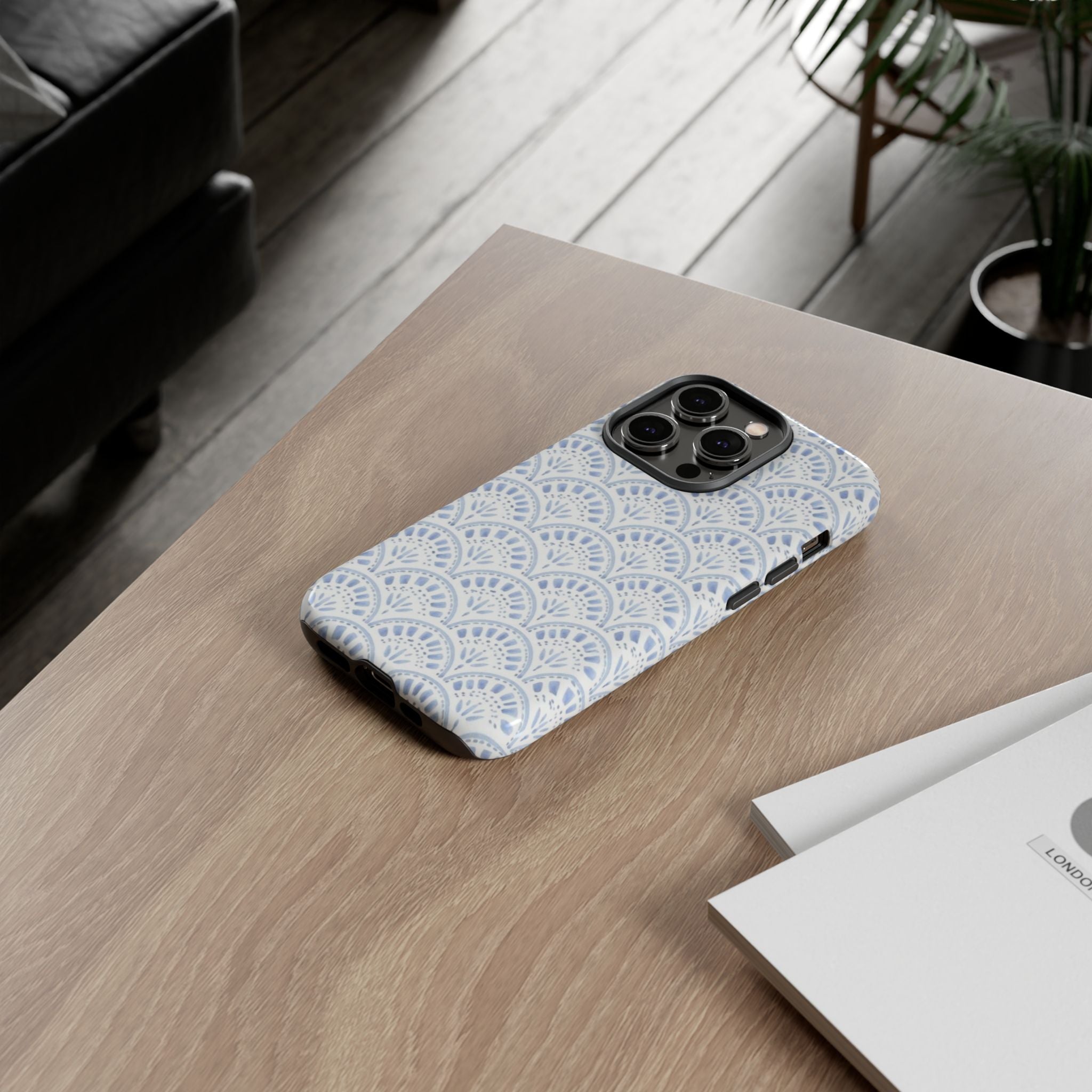 Blue Scallop Pattern Tough Phone Case