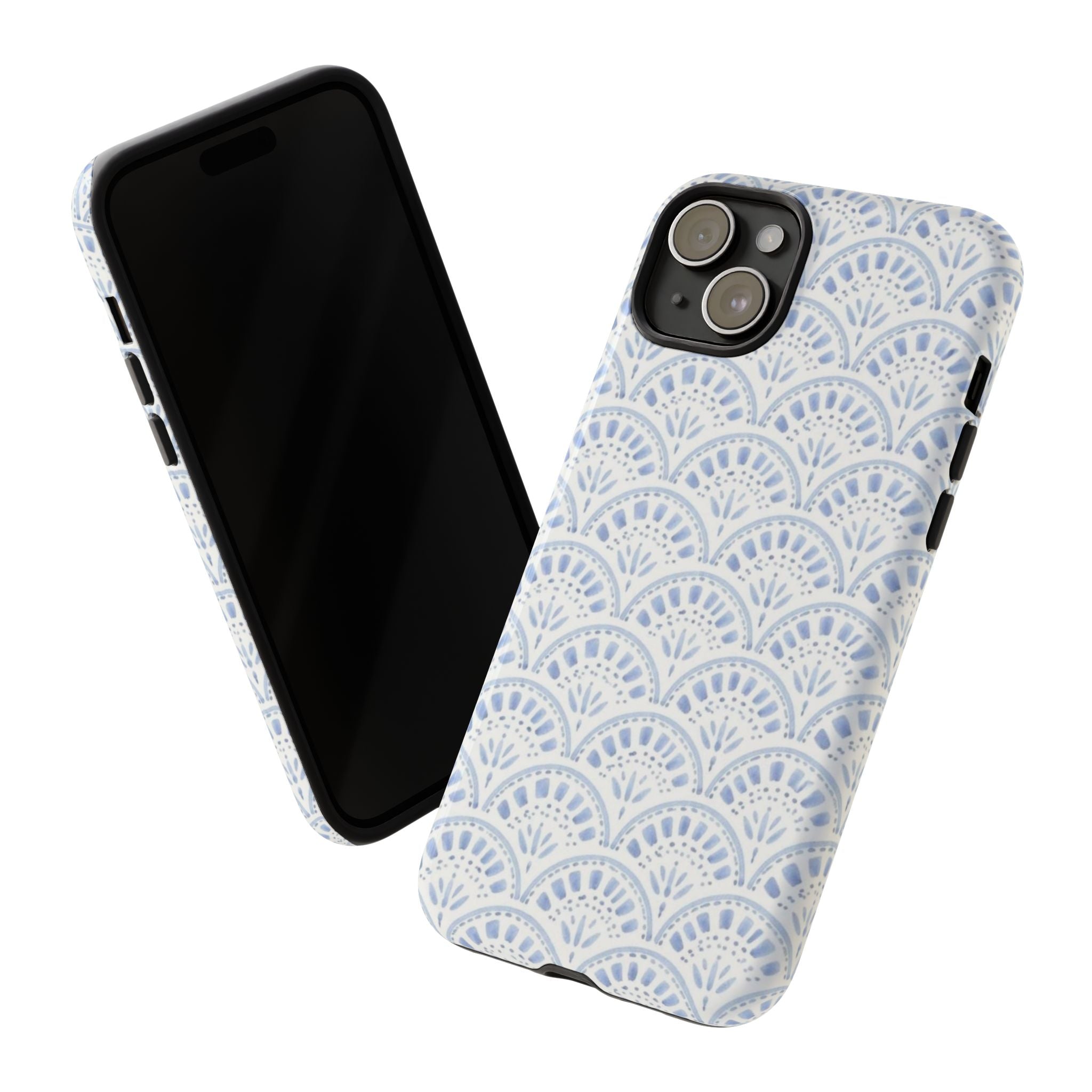 Blue Scallop Pattern Tough Phone Case