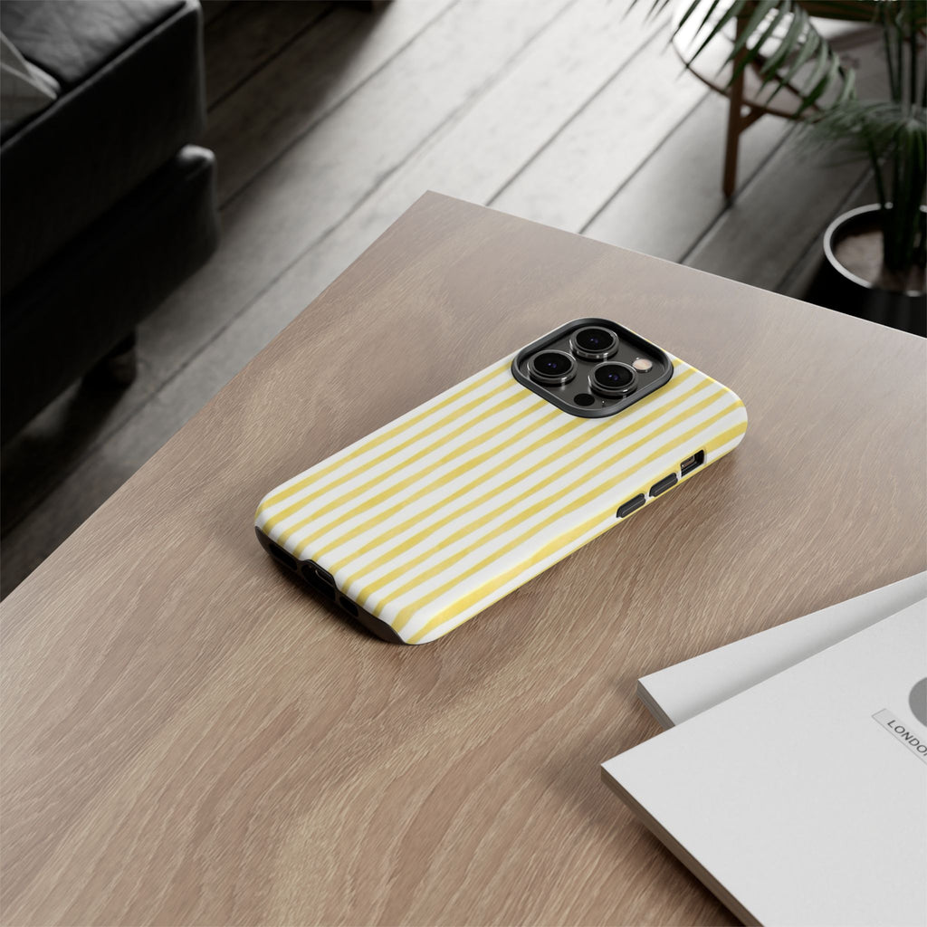 Yellow Stripes Tough Phone Case