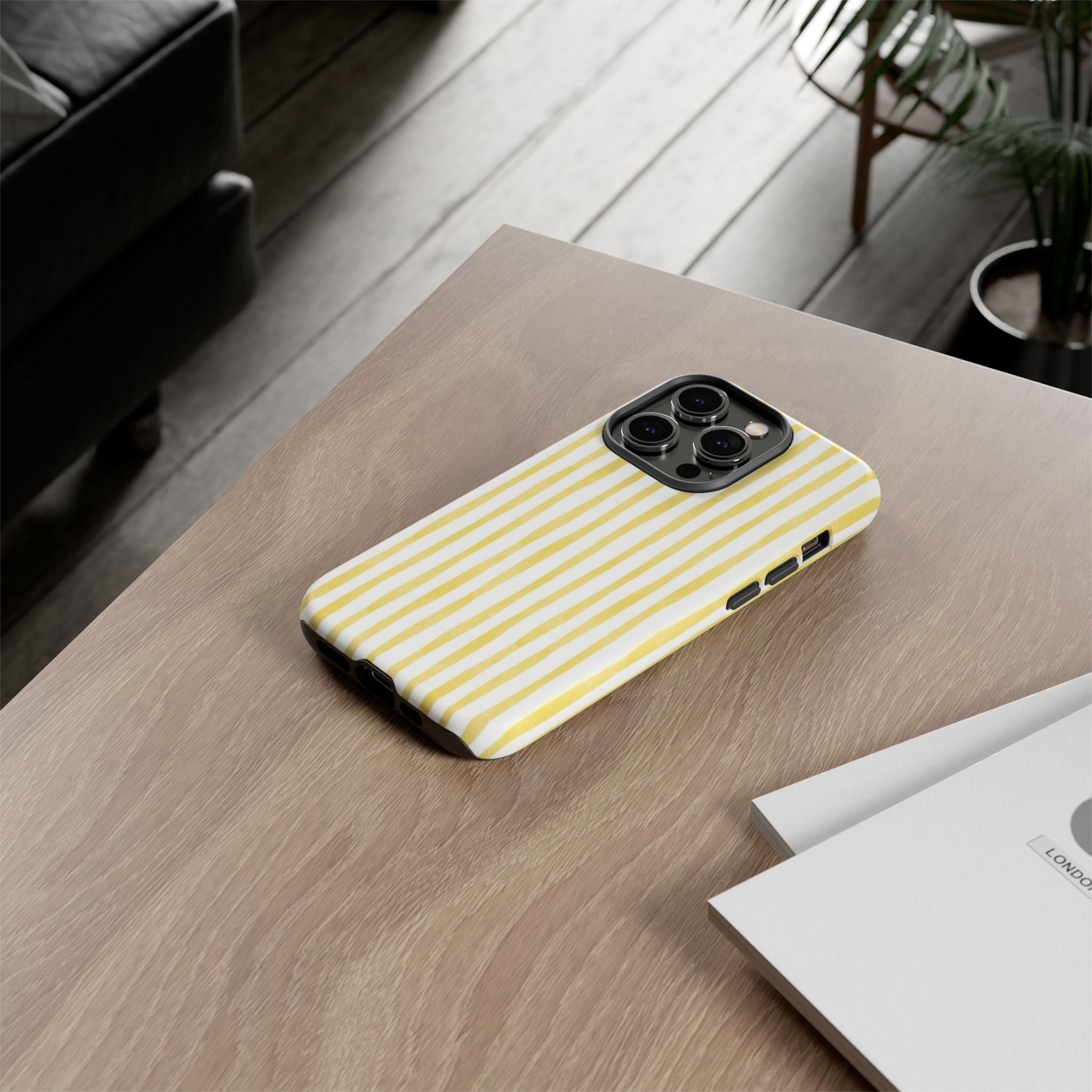 Yellow Stripes Tough Phone Case