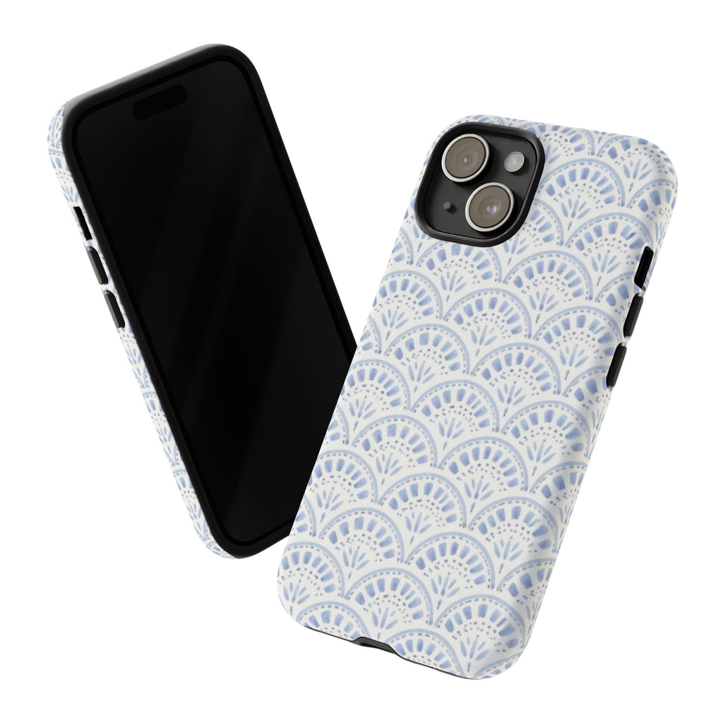 Blue Scallop Pattern Tough Phone Case
