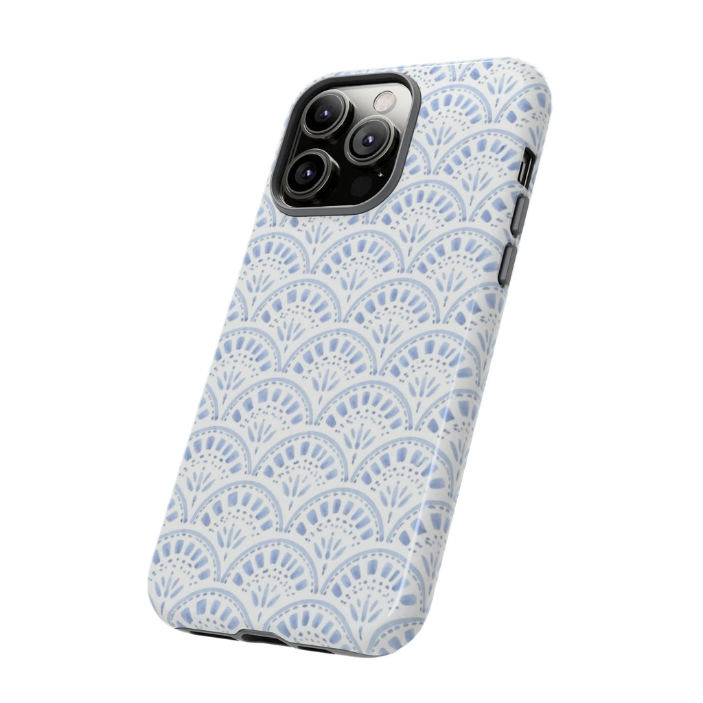 Blue Scallop Pattern Tough Phone Case
