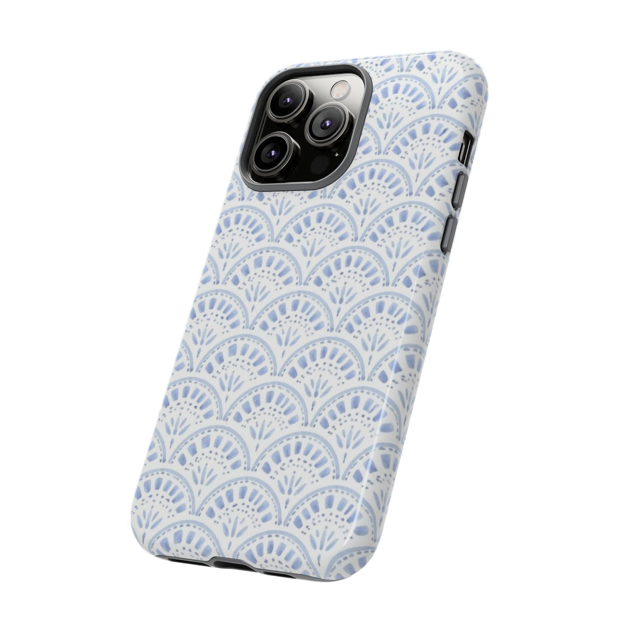 Blue Scallop Pattern Tough Phone Case