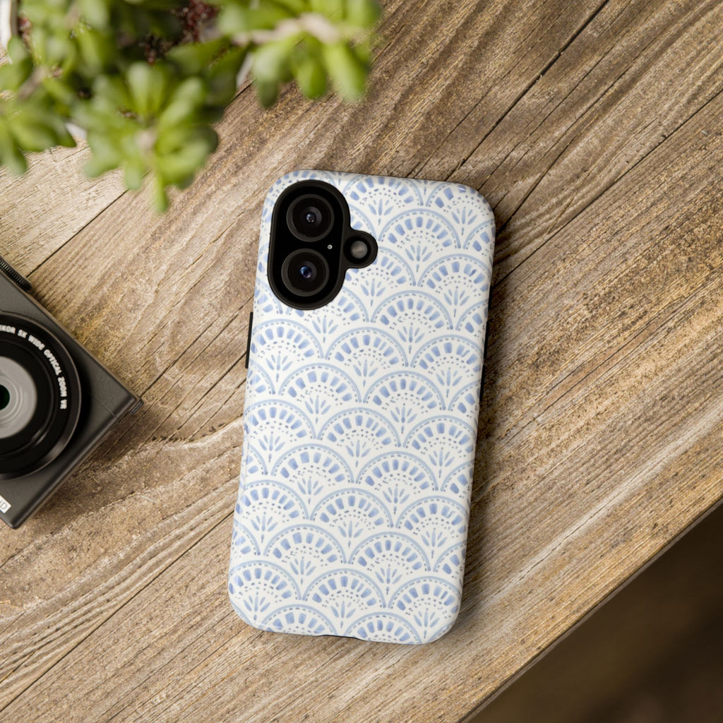 Blue Scallop Pattern Tough Phone Case