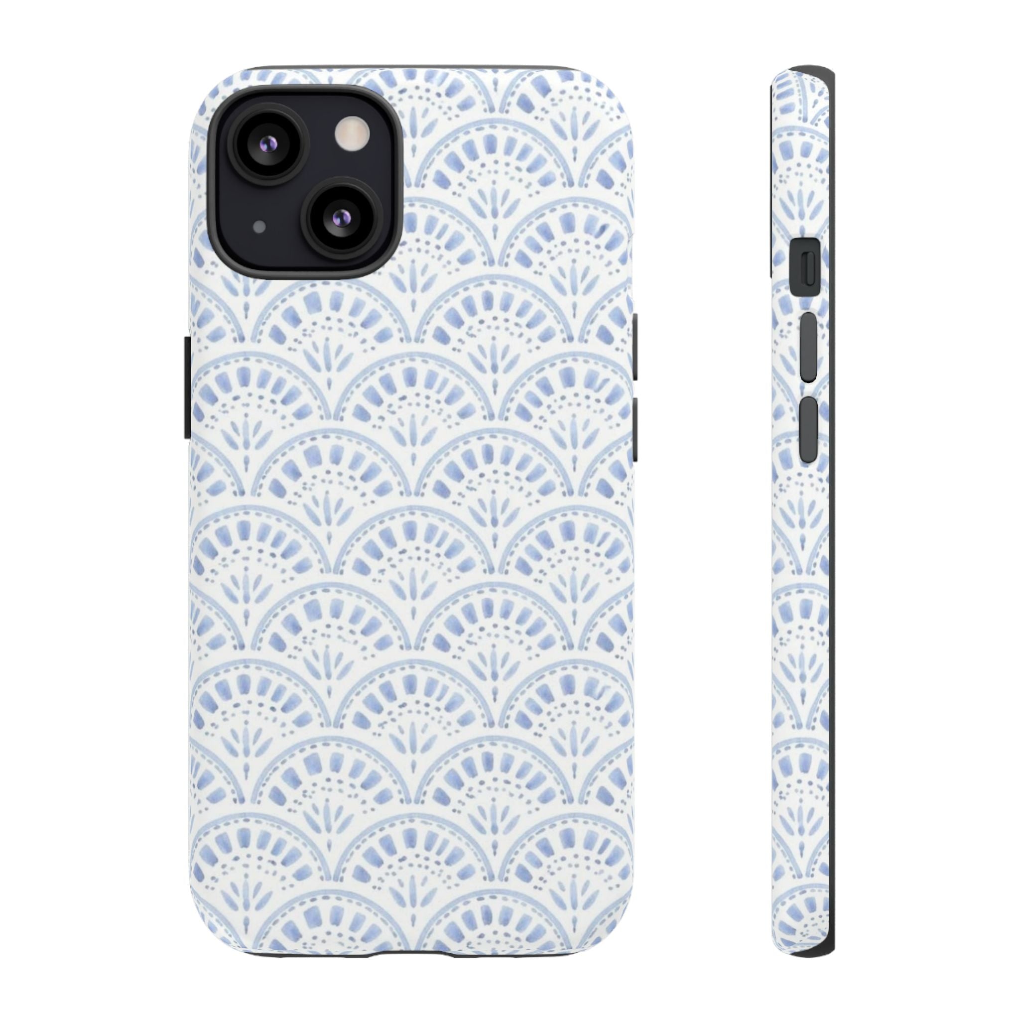 Blue Scallop Pattern Tough Phone Case
