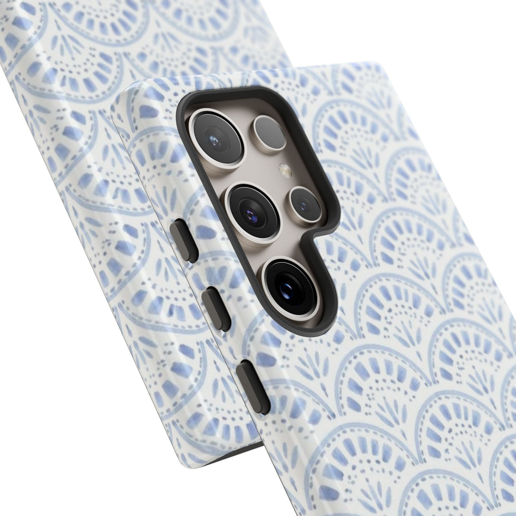 Blue Scallop Pattern Tough Phone Case