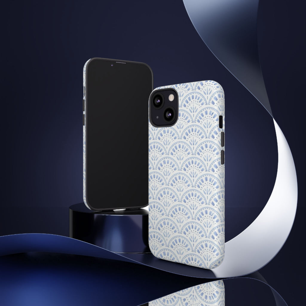 Blue Scallop Pattern Tough Phone Case
