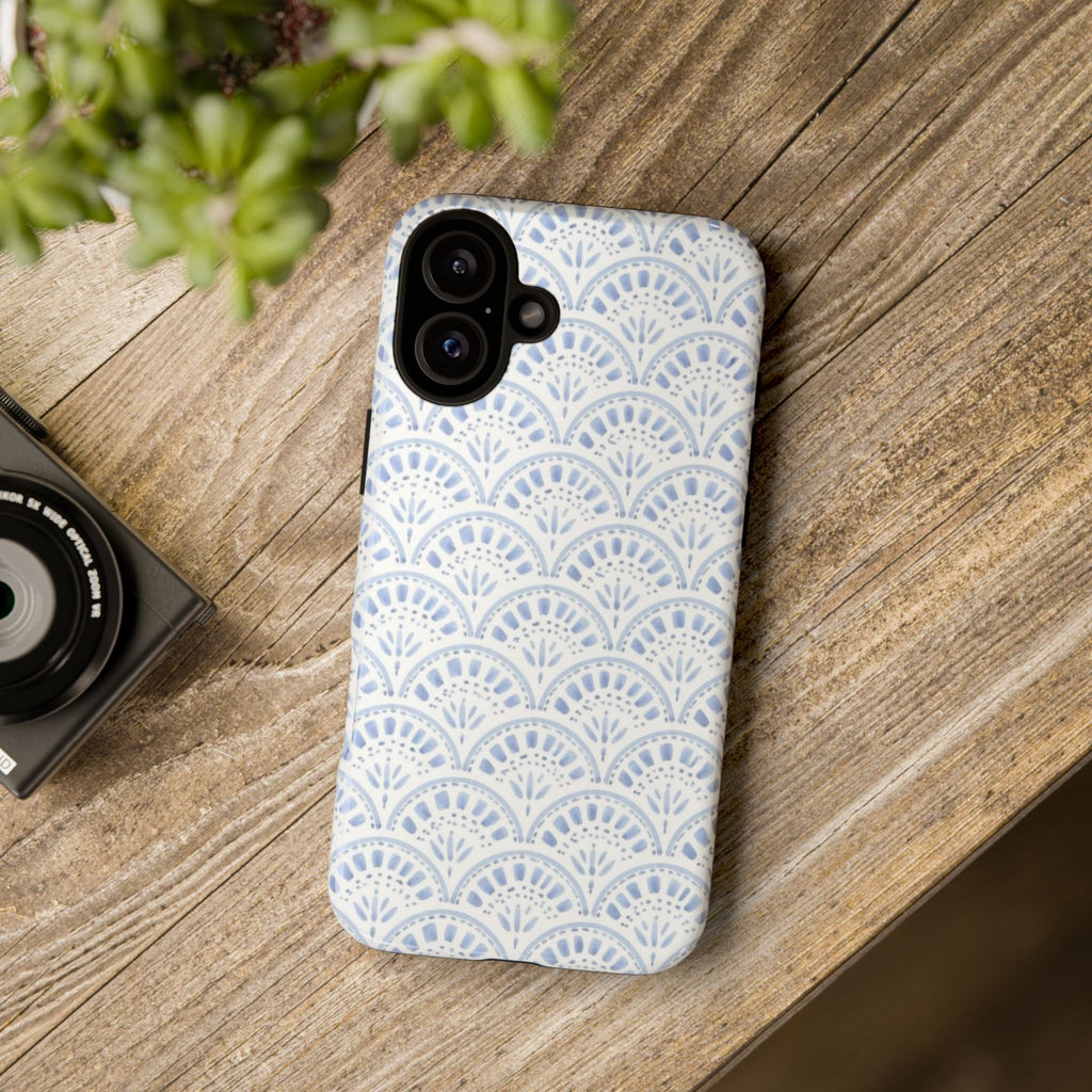 Blue Scallop Pattern Tough Phone Case