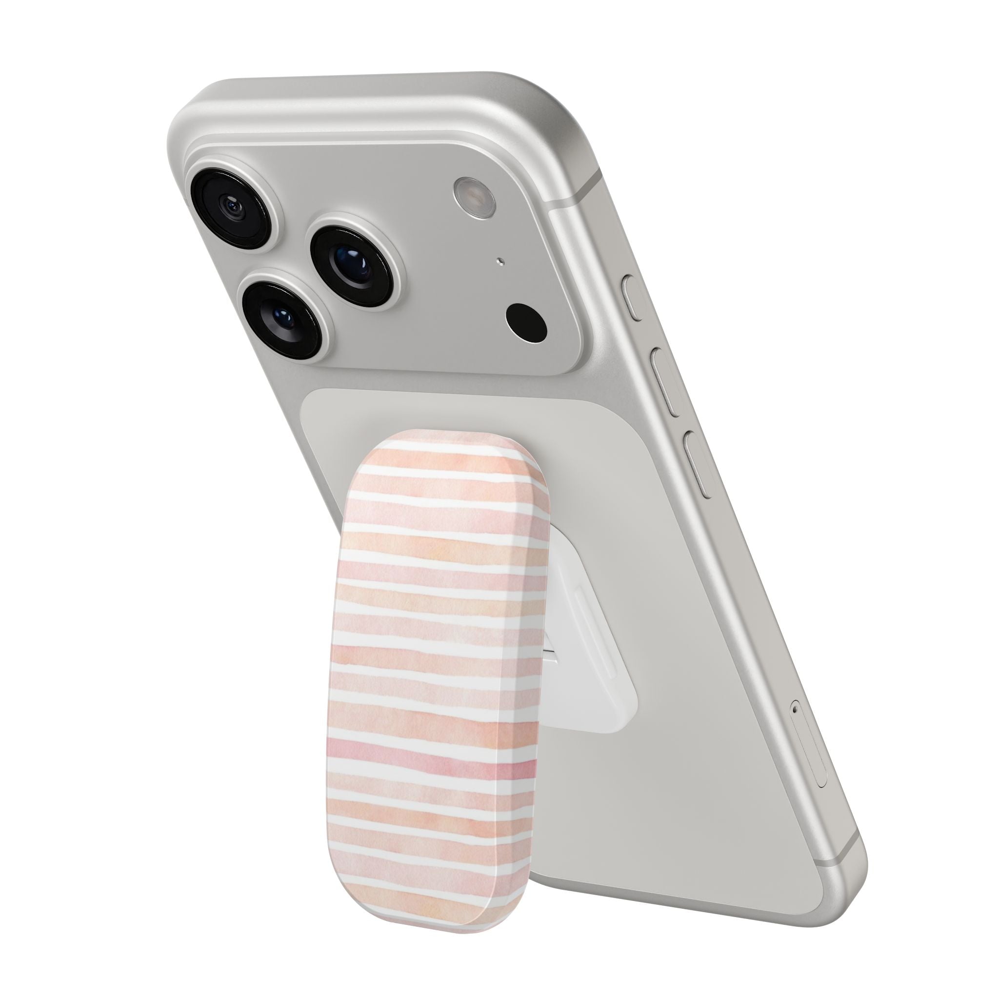 Peach & Pink Stripes PopGrip Phone Stand