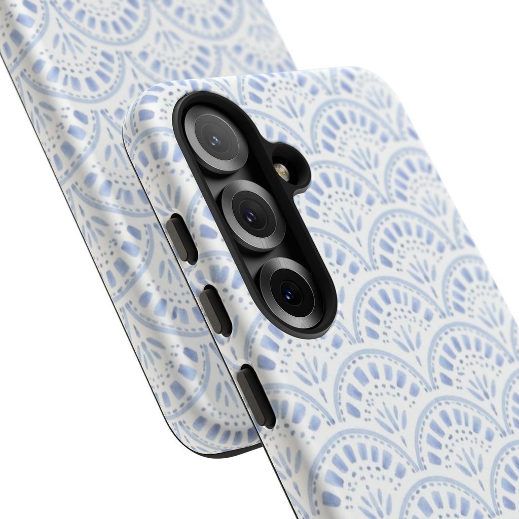 Blue Scallop Pattern Tough Phone Case
