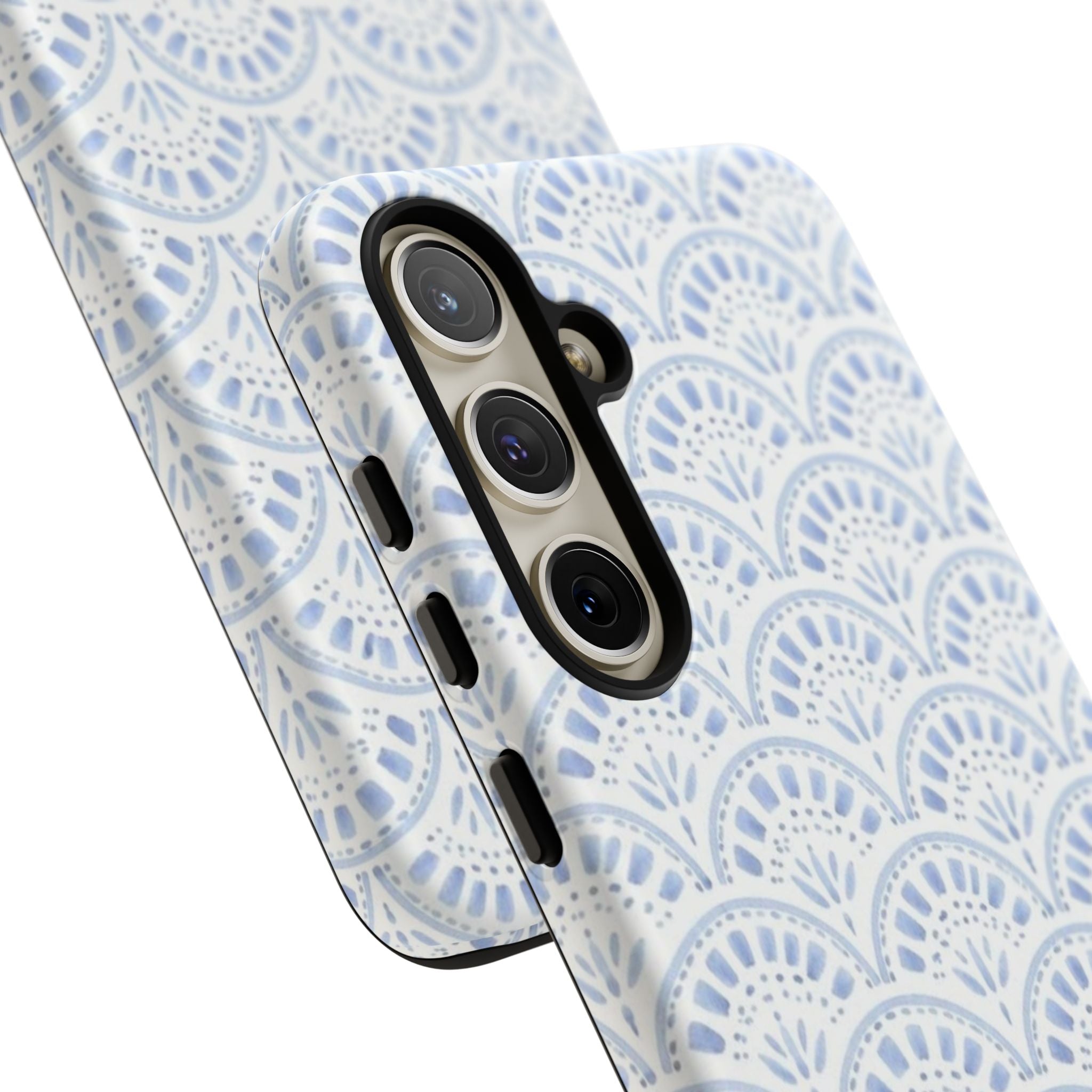 Blue Scallop Pattern Tough Phone Case