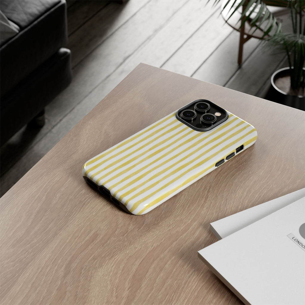 Yellow Stripes Tough Phone Case