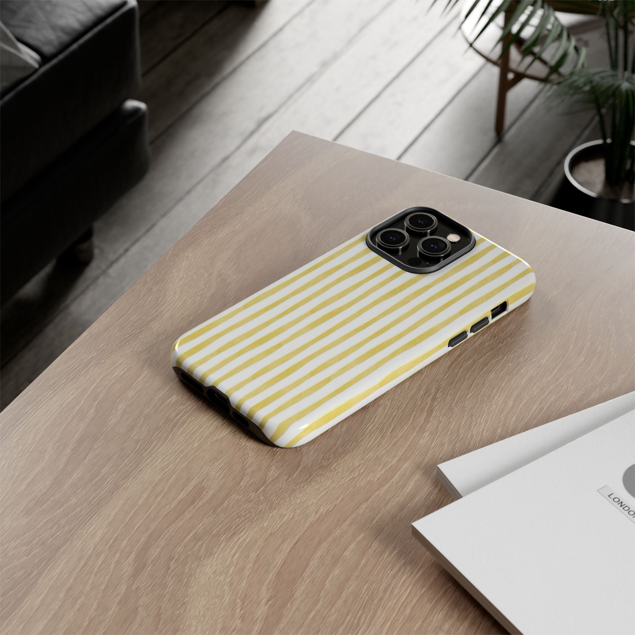 Yellow Stripes Tough Phone Case
