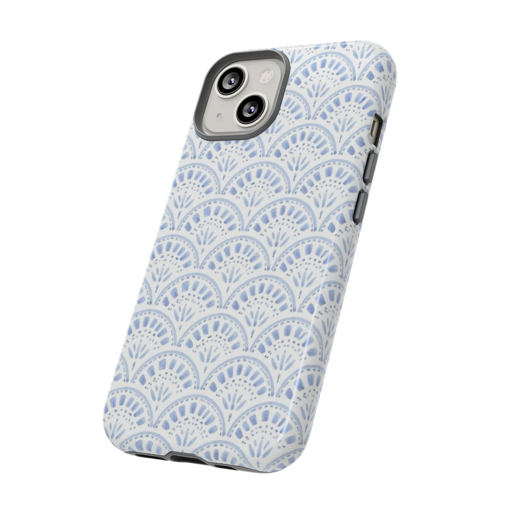 Blue Scallop Pattern Tough Phone Case