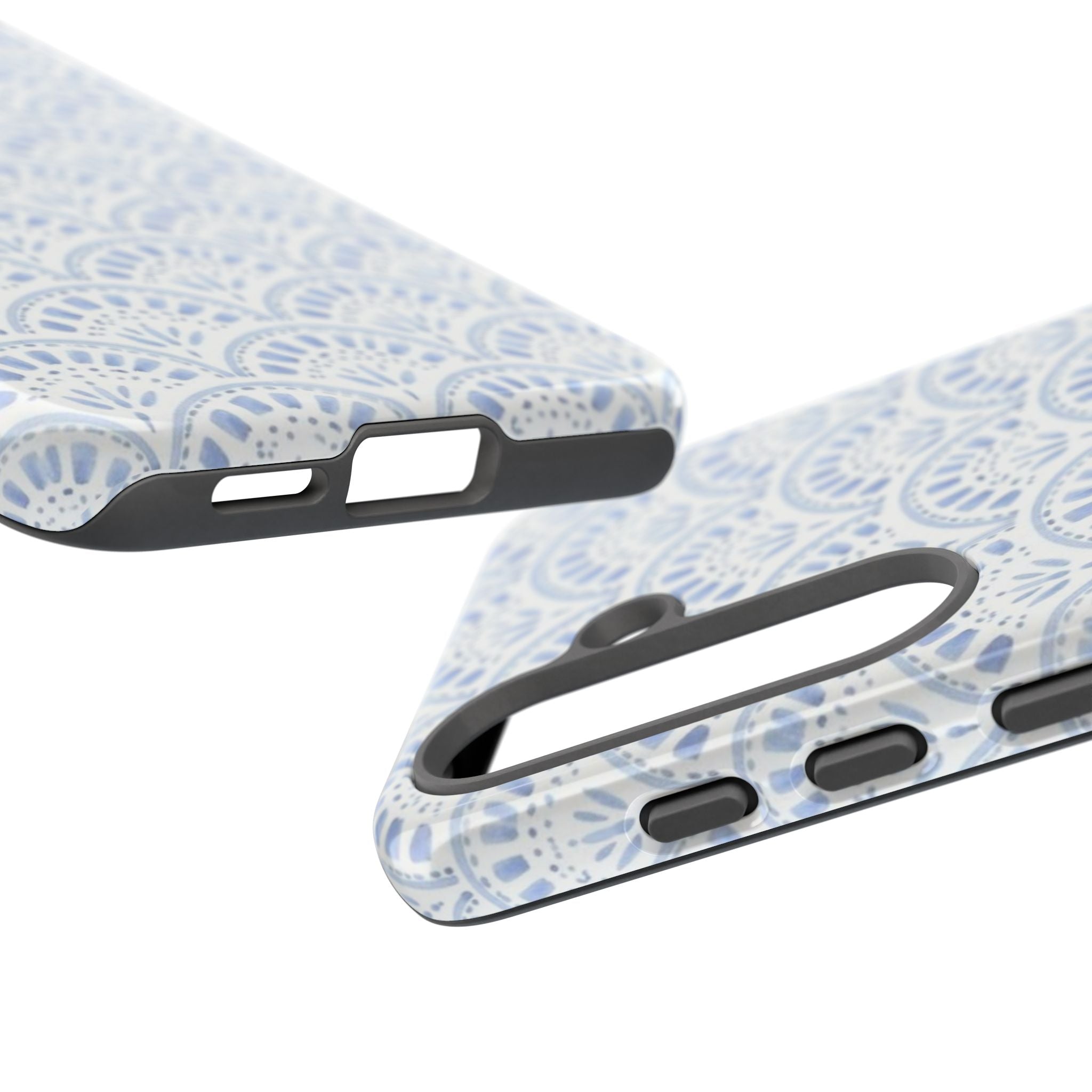 Blue Scallop Pattern Tough Phone Case