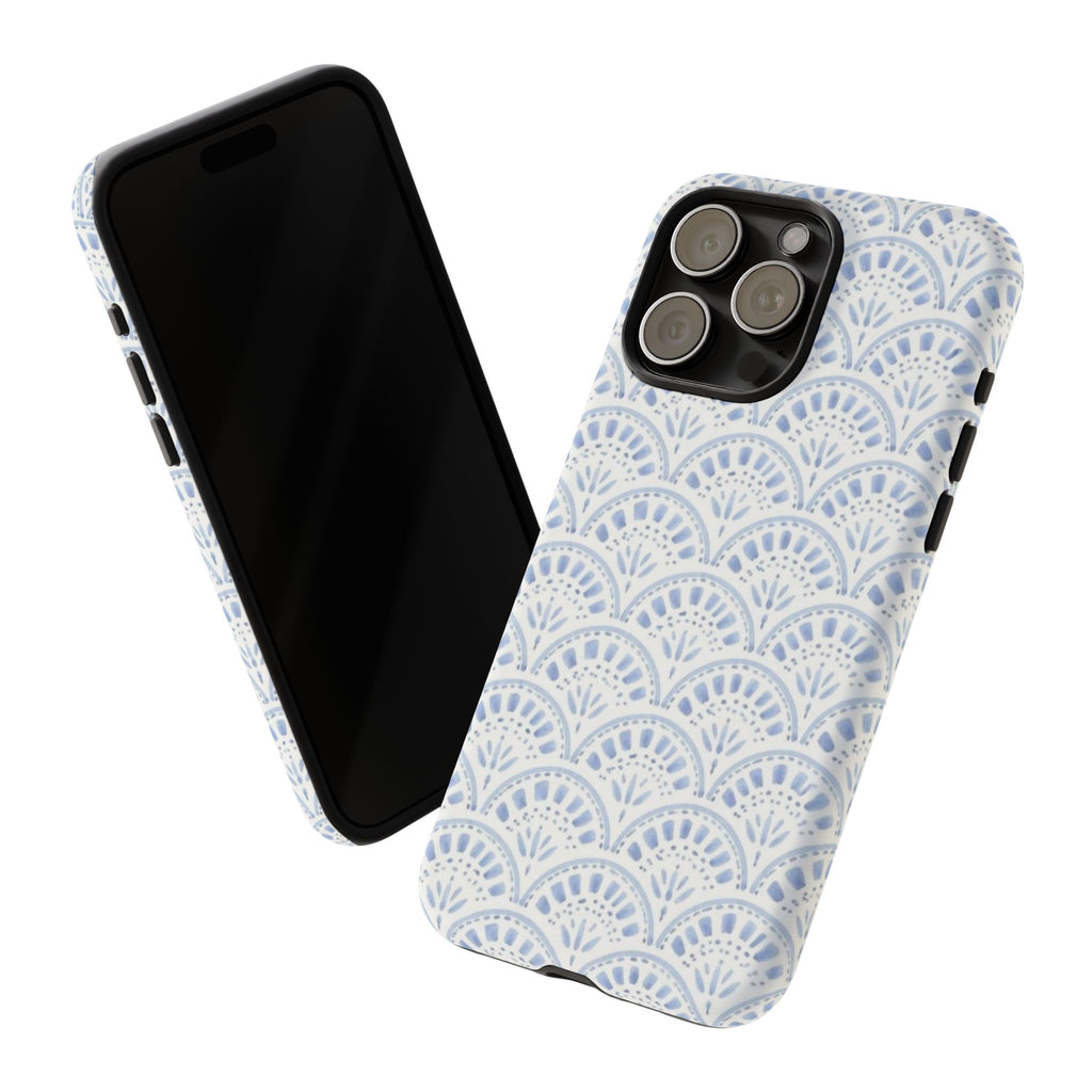 Blue Scallop Pattern Tough Phone Case