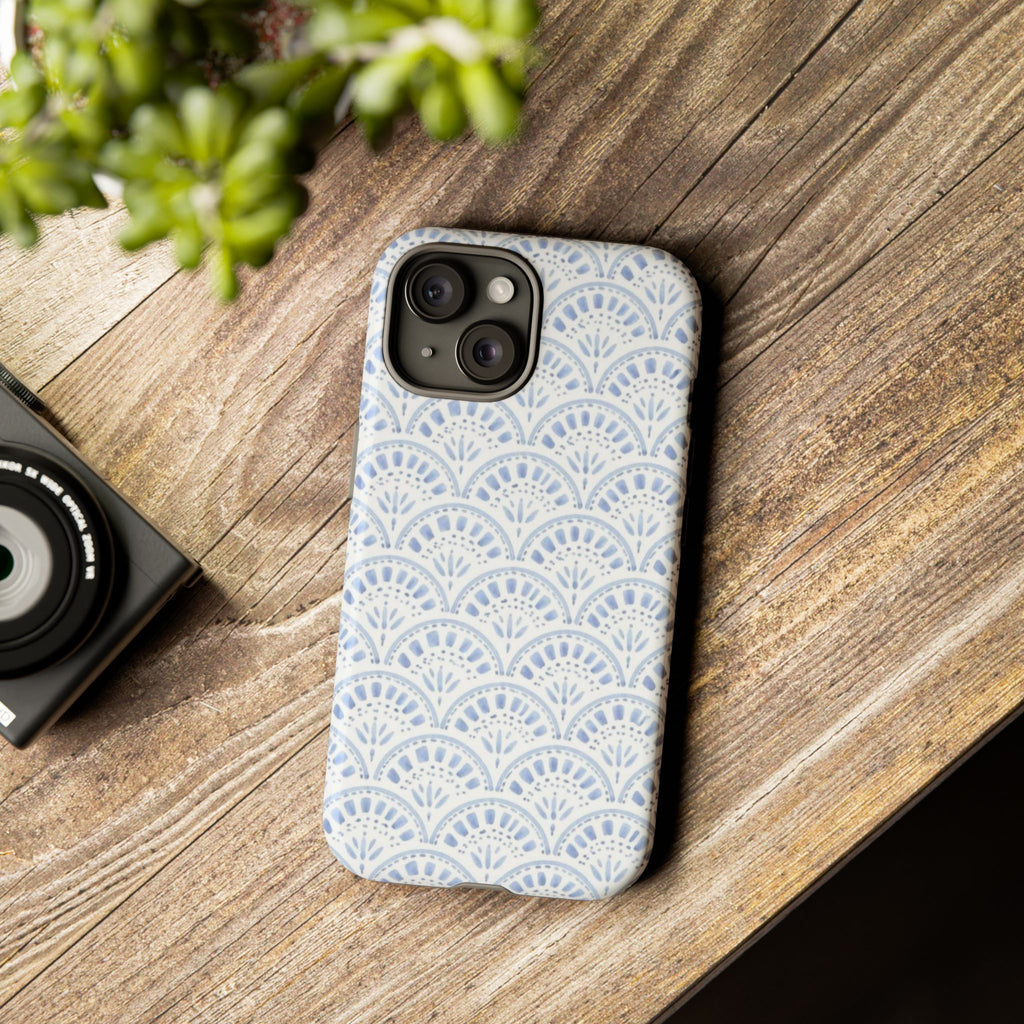 Blue Scallop Pattern Tough Phone Case