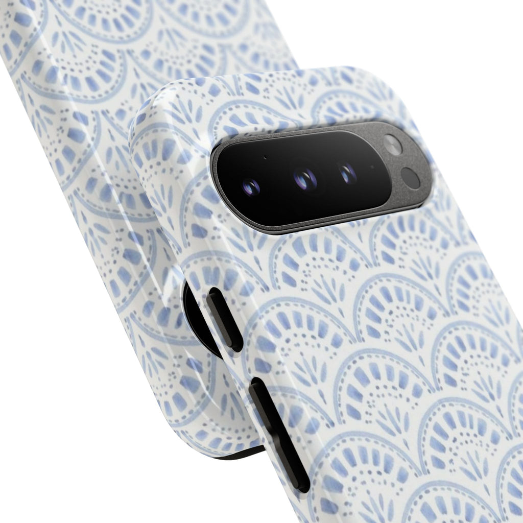 Blue Scallop Pattern Tough Phone Case