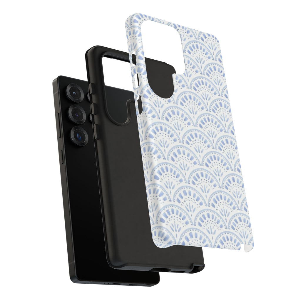 Blue Scallop Pattern Tough Phone Case