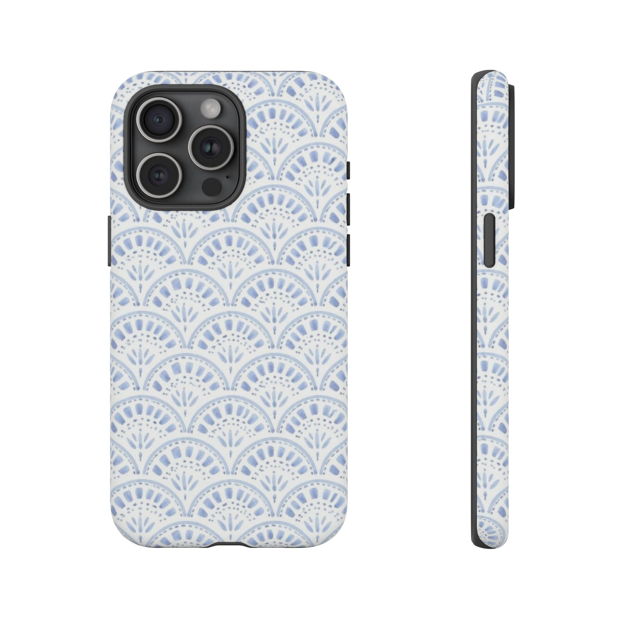 Blue Scallop Pattern Tough Phone Case