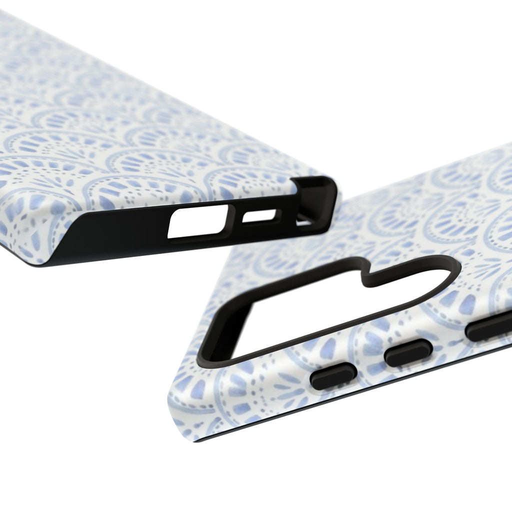 Blue Scallop Pattern Tough Phone Case