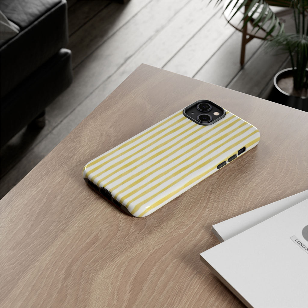 Yellow Stripes Tough Phone Case