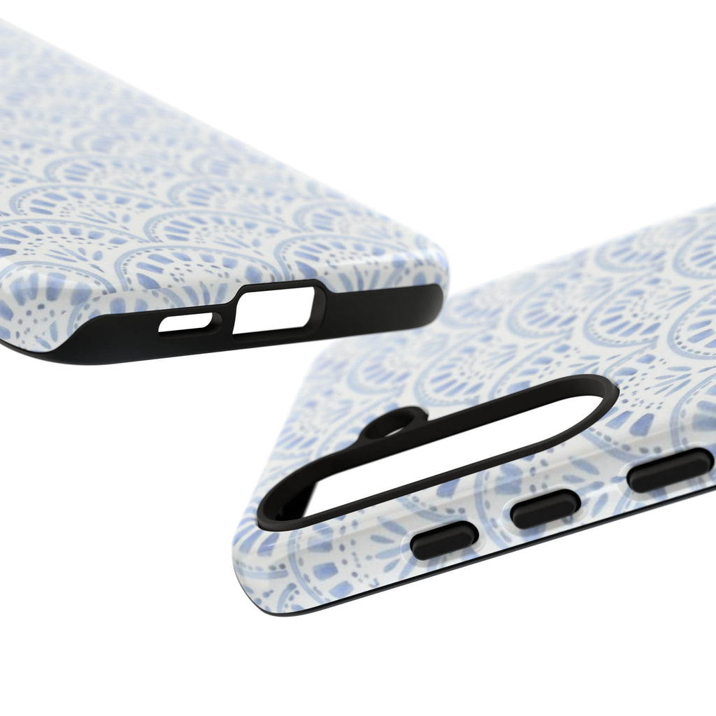 Blue Scallop Pattern Tough Phone Case