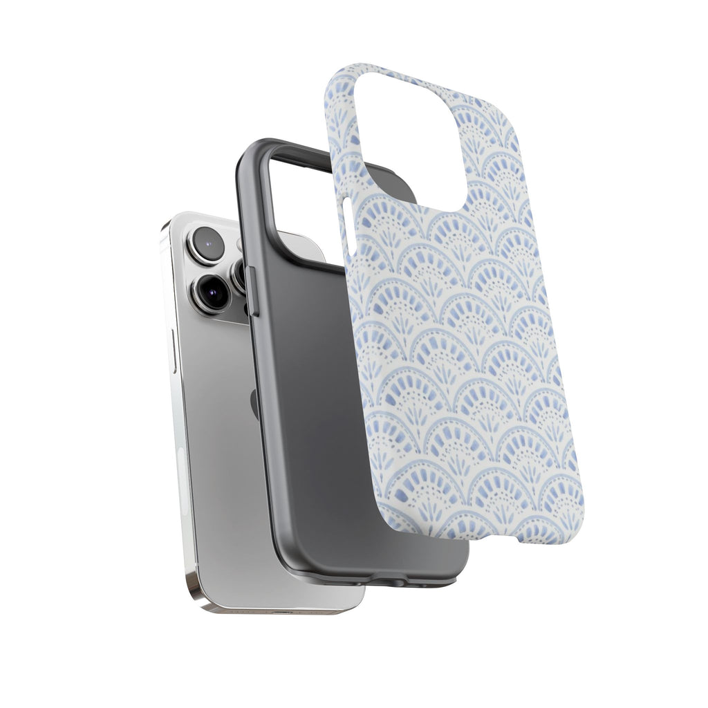 Blue Scallop Pattern Tough Phone Case