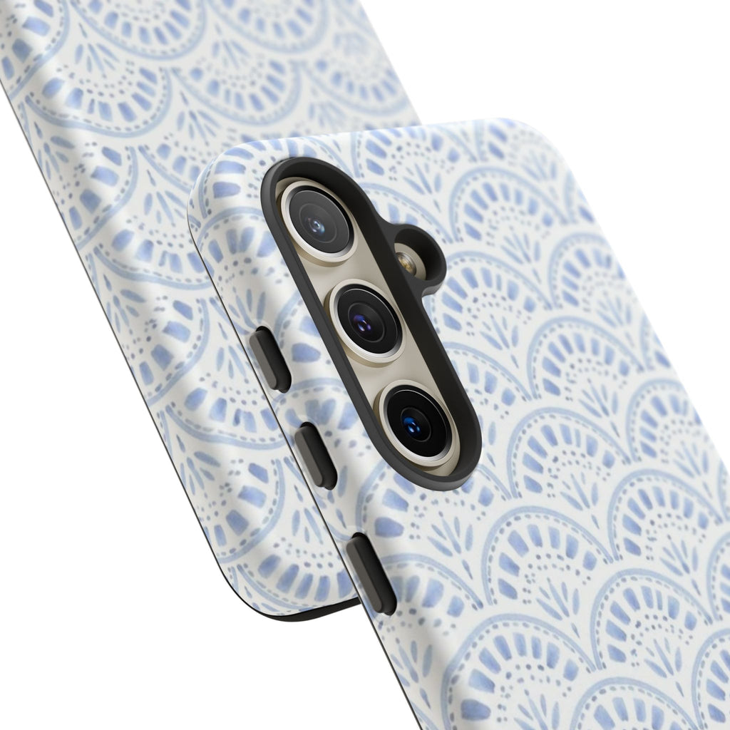 Blue Scallop Pattern Tough Phone Case