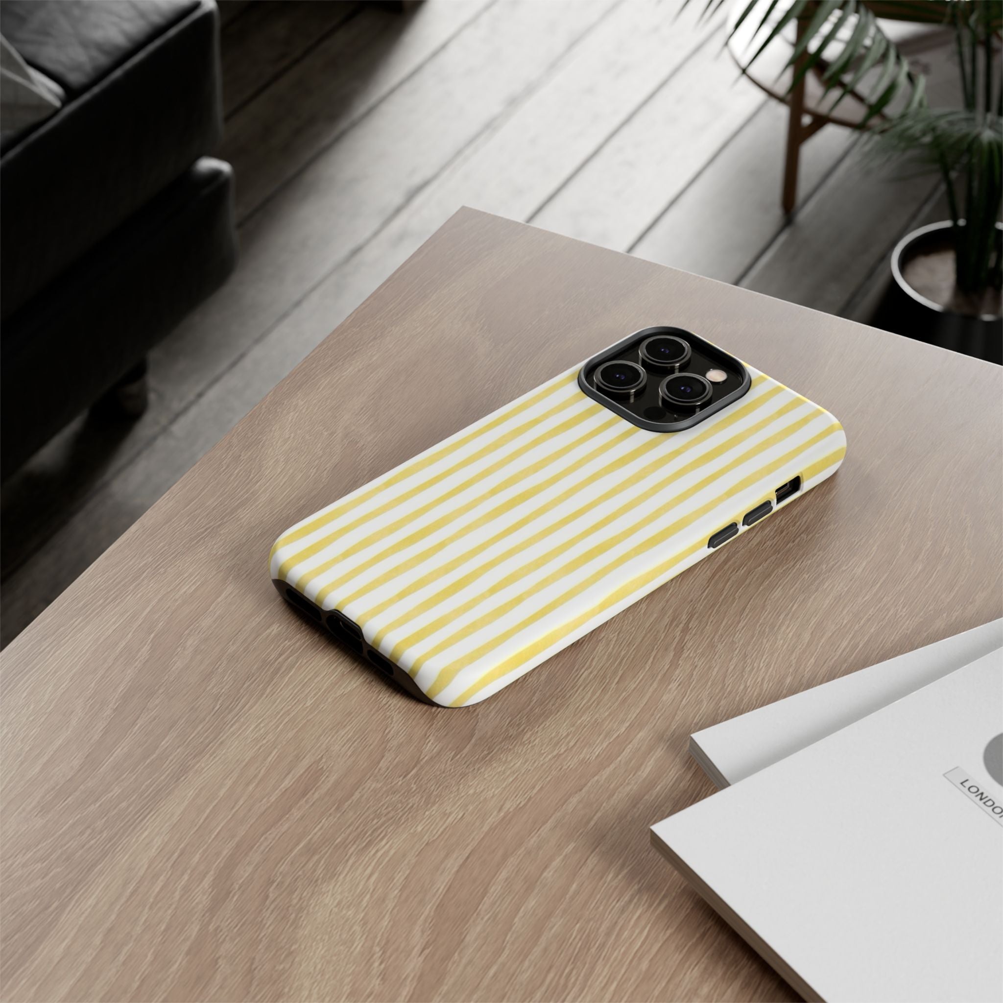 Yellow Stripes Tough Phone Case