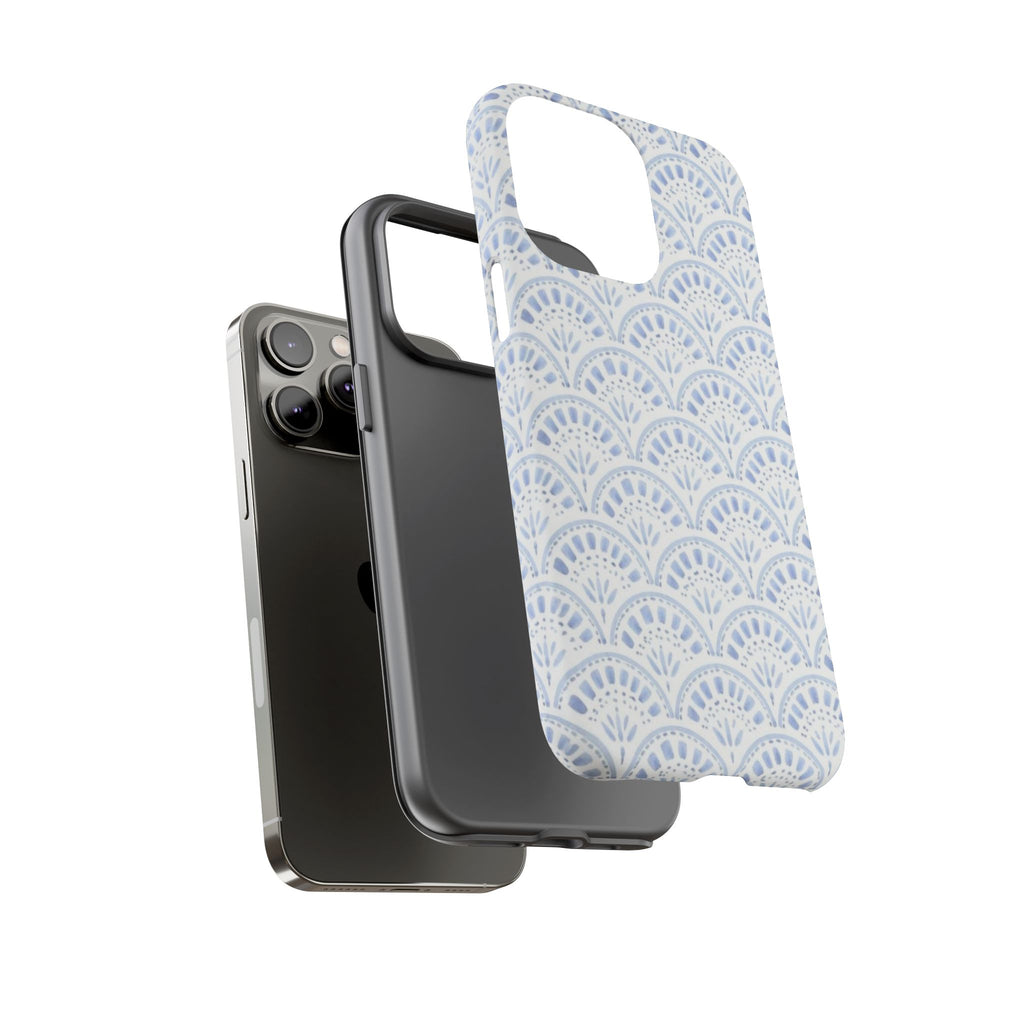 Blue Scallop Pattern Tough Phone Case
