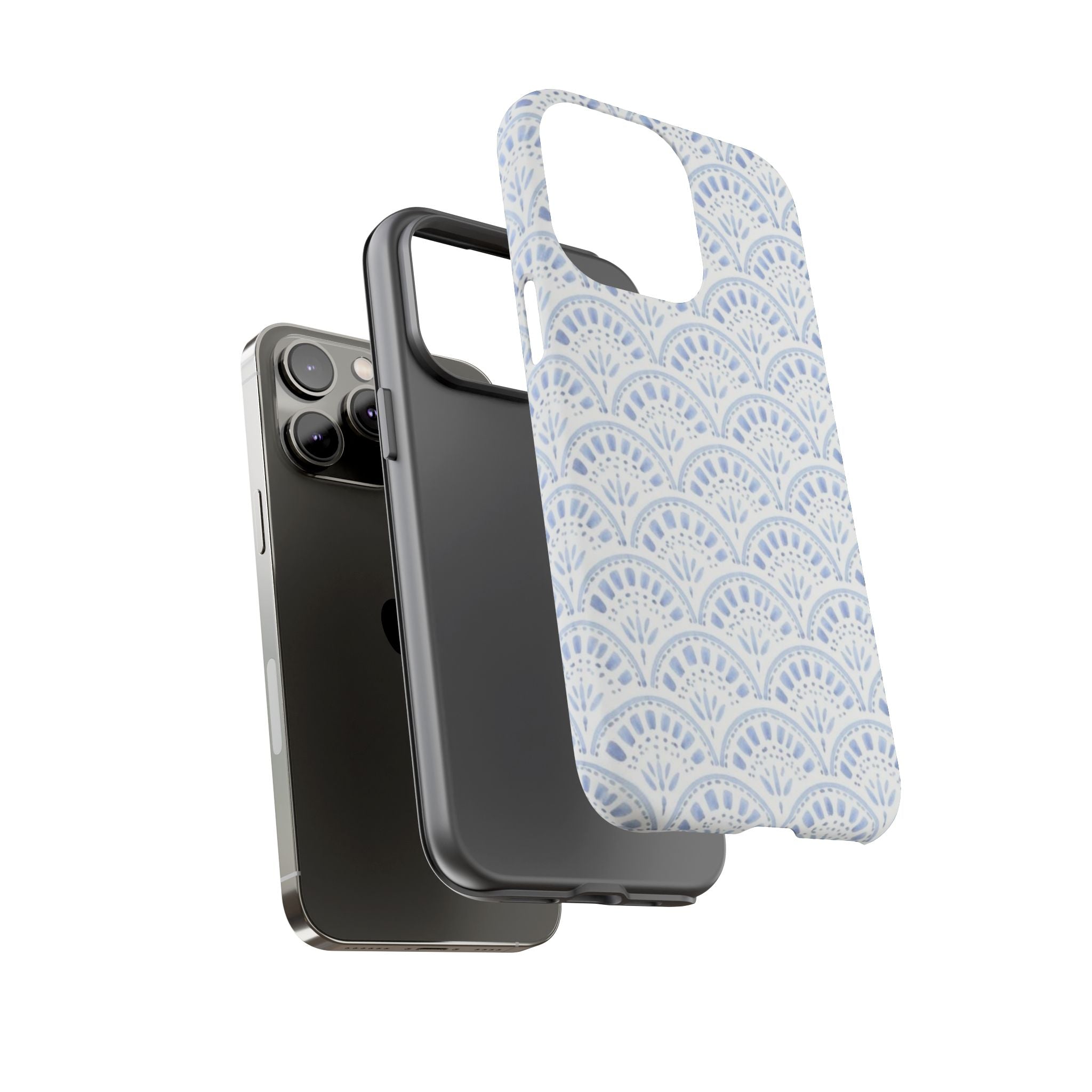 Blue Scallop Pattern Tough Phone Case