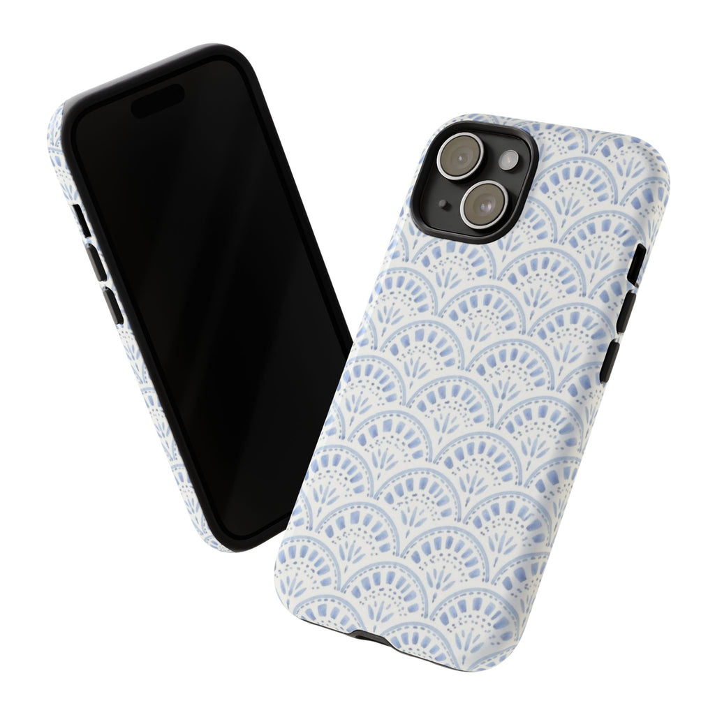 Blue Scallop Pattern Tough Phone Case