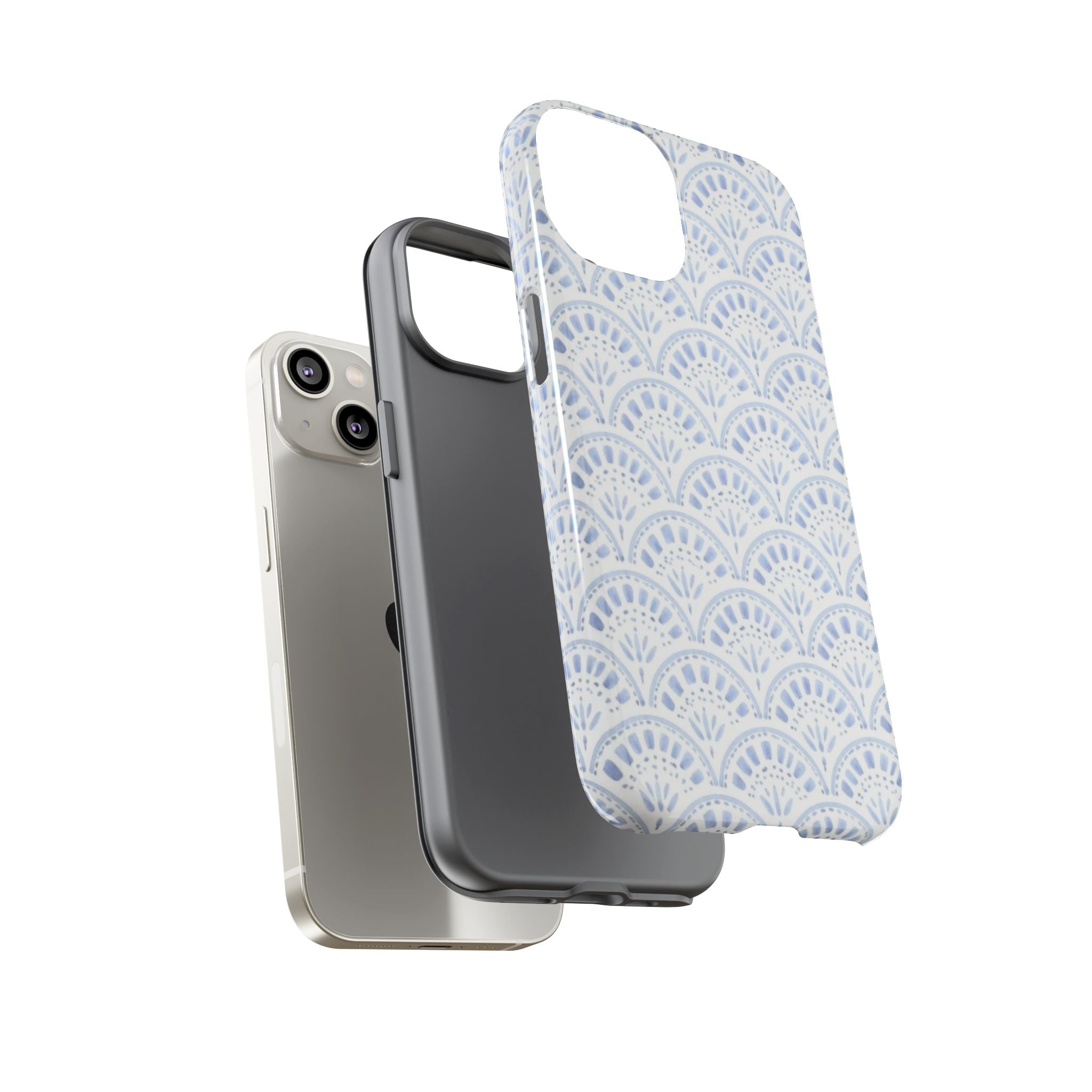 Blue Scallop Pattern Tough Phone Case