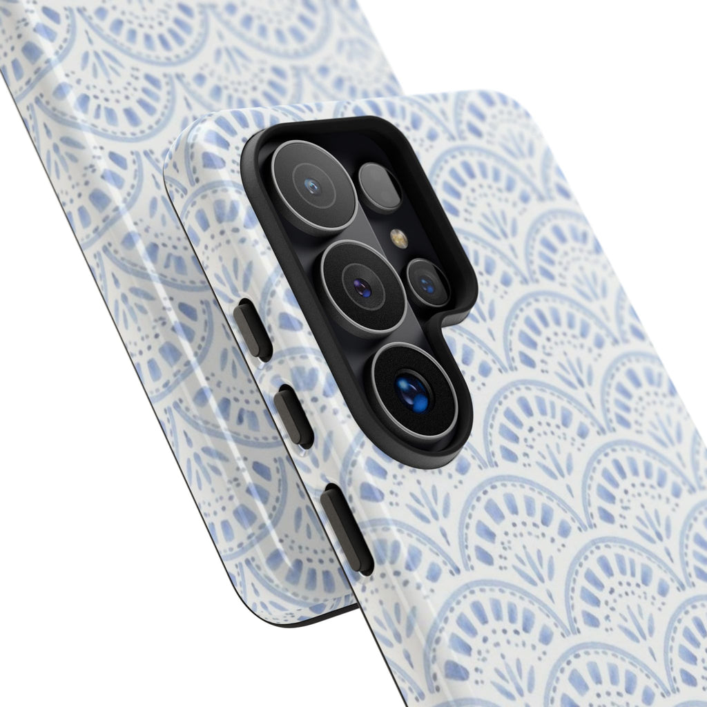 Blue Scallop Pattern Tough Phone Case