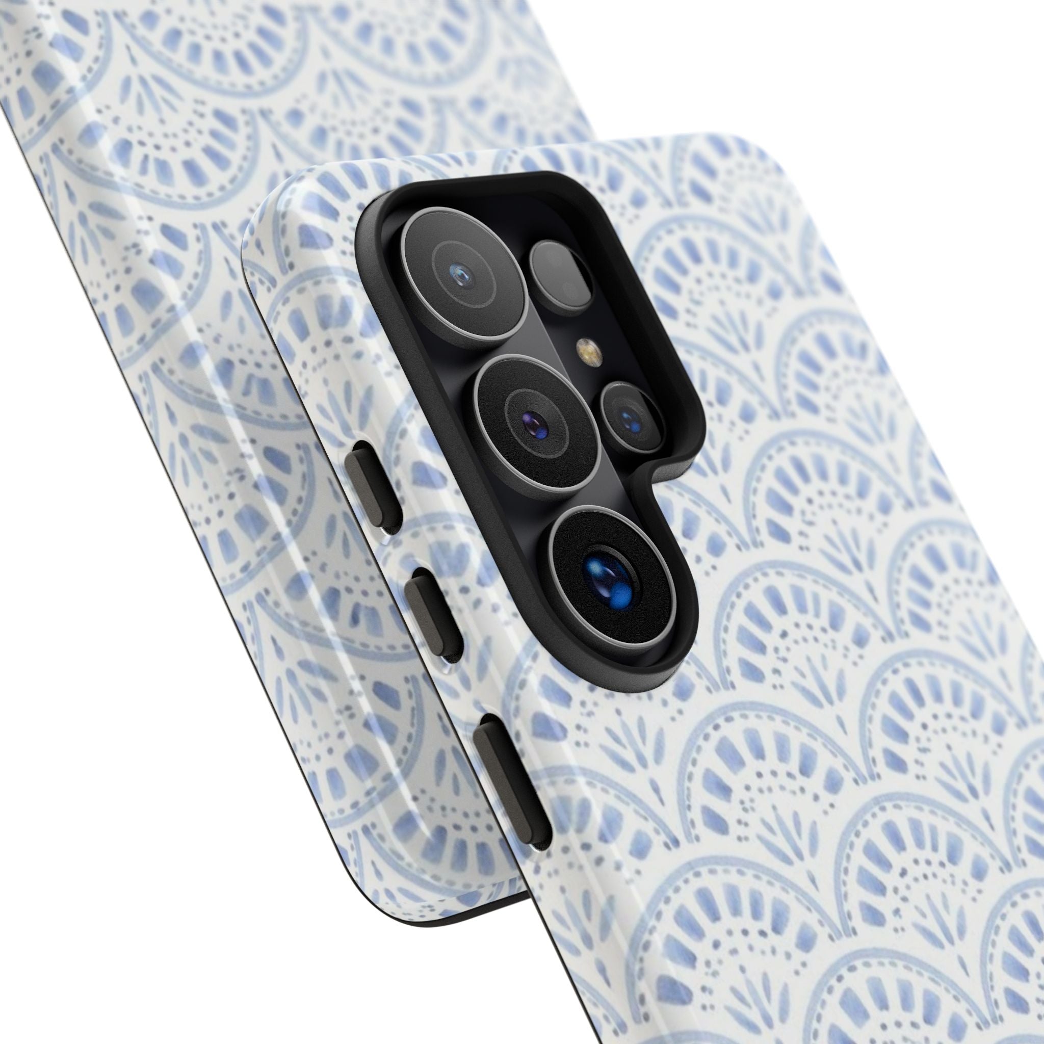 Blue Scallop Pattern Tough Phone Case
