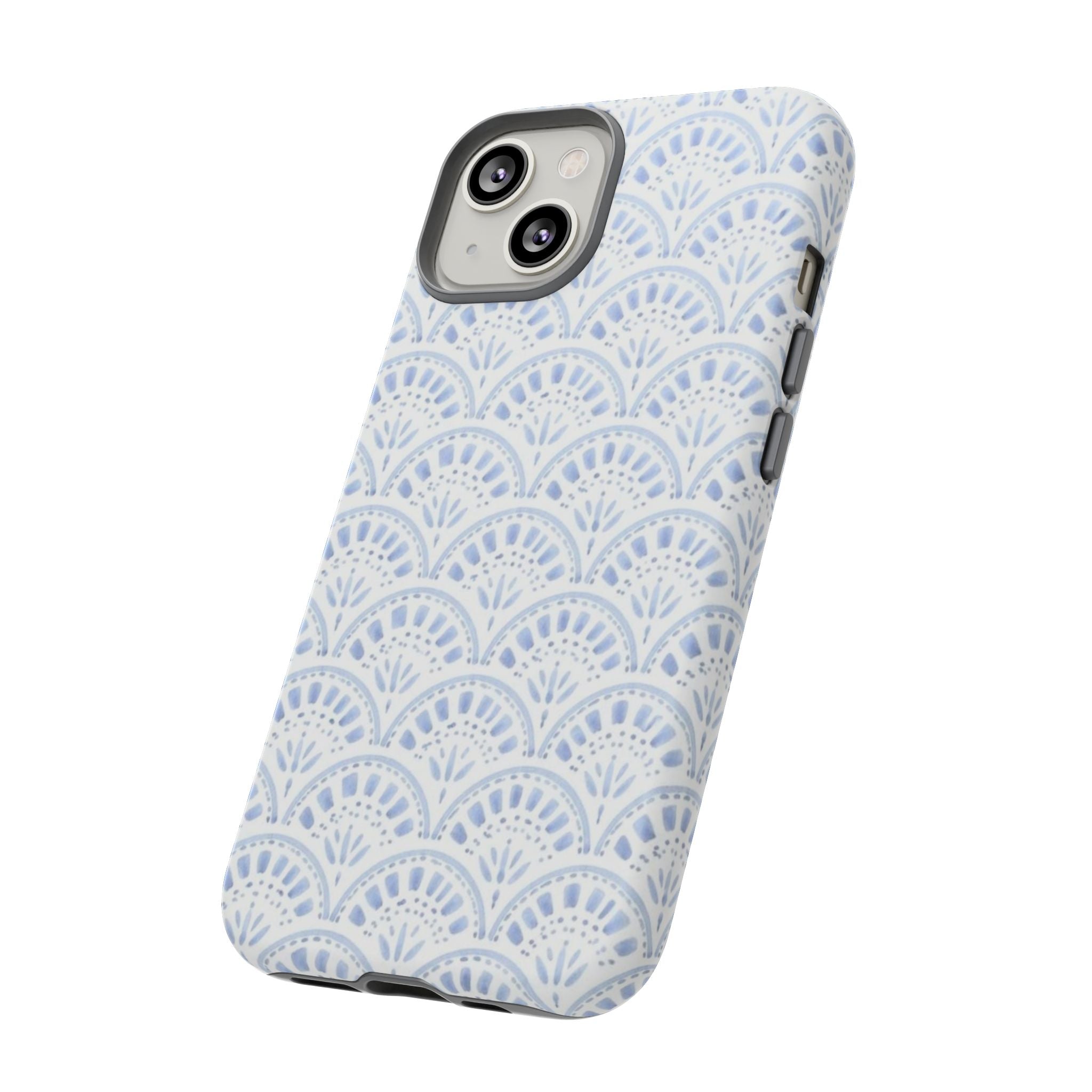Blue Scallop Pattern Tough Phone Case