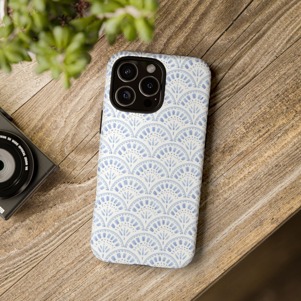 Blue Scallop Pattern Tough Phone Case