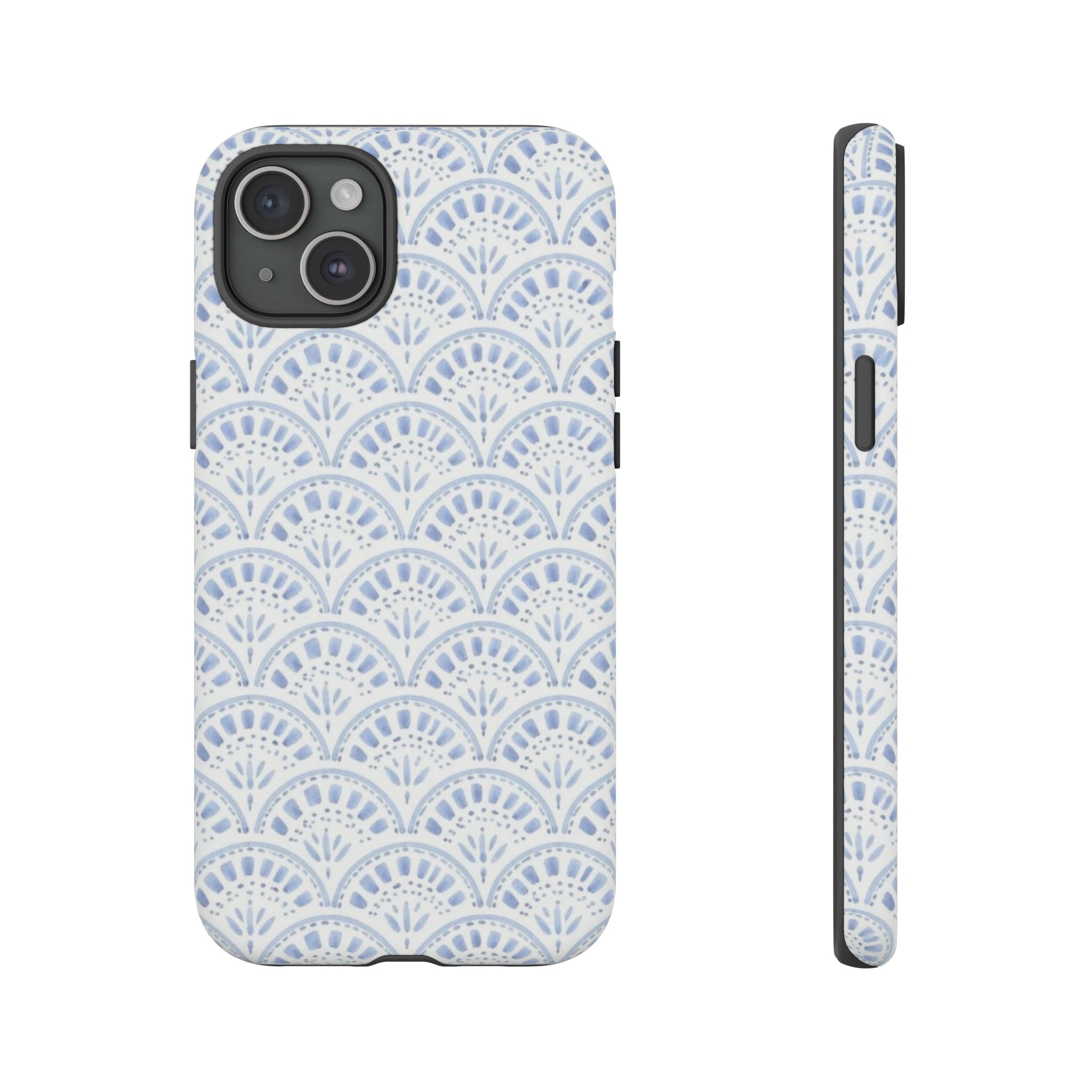 Blue Scallop Pattern Tough Phone Case