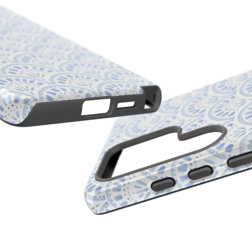 Blue Scallop Pattern Tough Phone Case