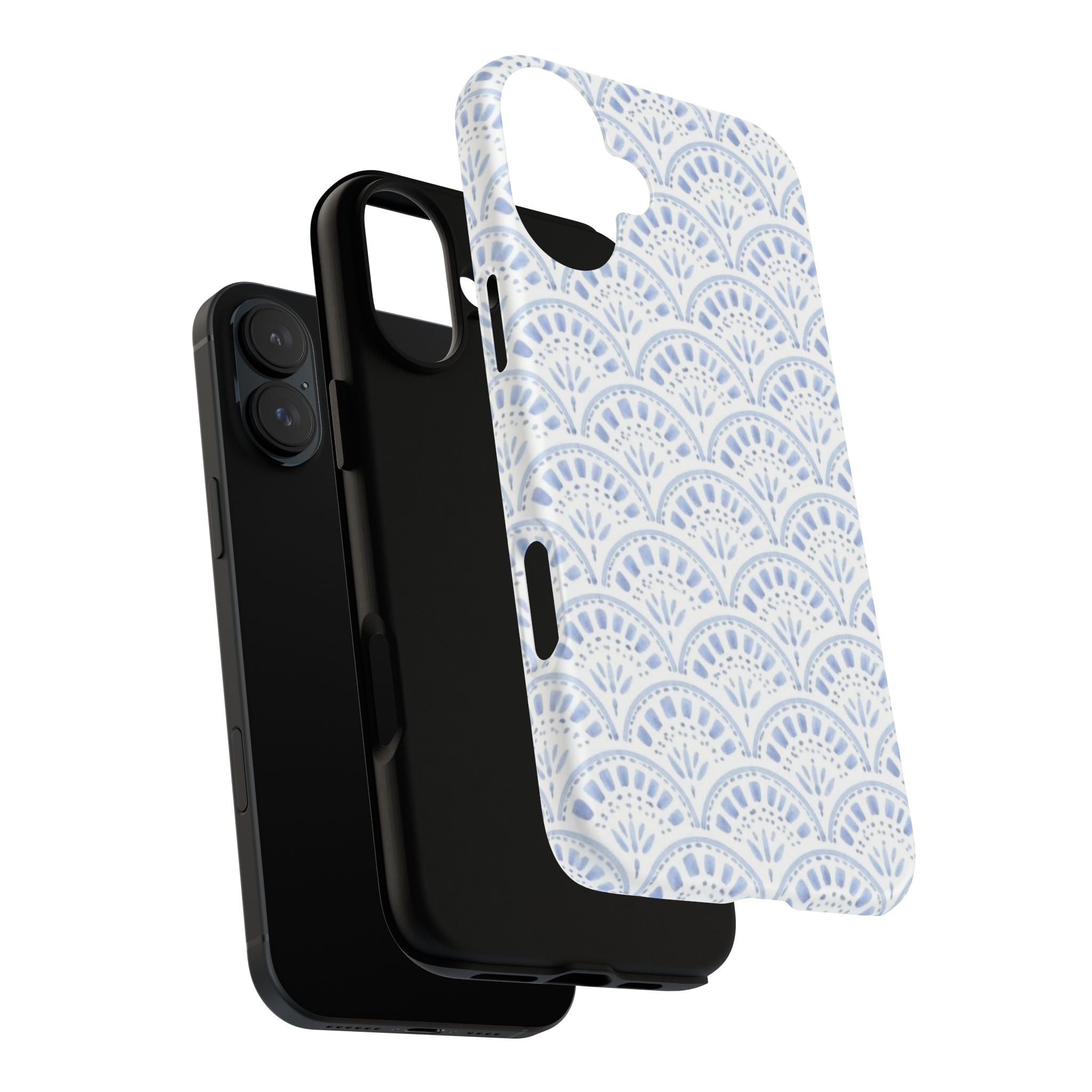 Blue Scallop Pattern Tough Phone Case